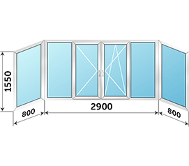 Балконное окно ALUTECH 4500x1550