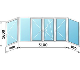 Окно на лоджию ALUTECH 4700x1600