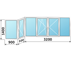 Окно на лоджию Provedal 4600x1400