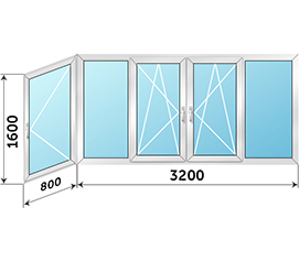 Балконное окно Provedal 4000x1600