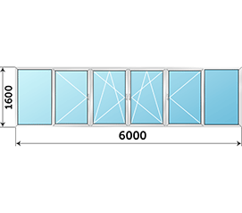 Окно на лоджию Provedal 6000x1600