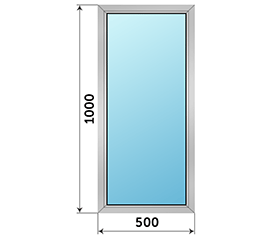 Одностворчатое окно ТАТПРОФ 500x1000