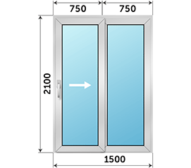 Полуторная дверь остекленная ТАТПРОФ 1500x2100