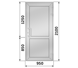 Одностворчатая дверь глухая Reynaers 950x2100