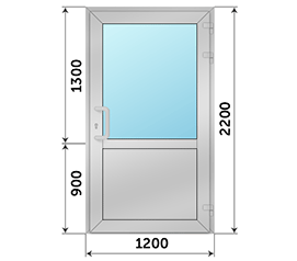 Одностворчатая дверь со стеклом ТАТПРОФ 1200x2200