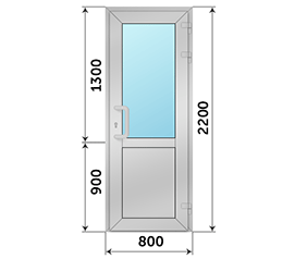 Одностворчатая дверь со стеклом ТАТПРОФ 800x2200