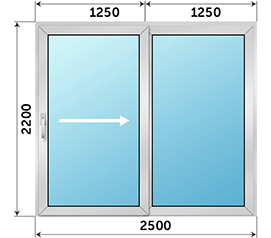 Полуторная дверь остекленная Reynaers 2500x2200