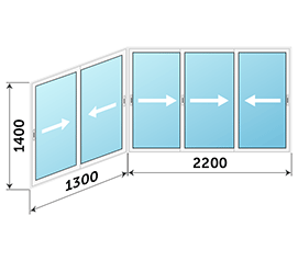 Окно на балкон AGS 3500x1400