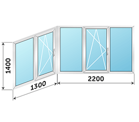 Окно на лоджию Provedal 3500x1400