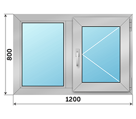 Двухстворчатое окно Reynaers 1200x800