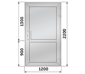 Одностворчатая дверь глухая ALUMARK 1200x2200
