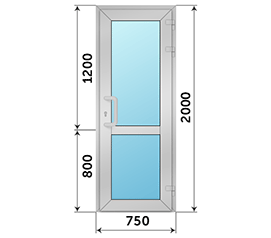 Одностворчатая дверь остекленная ТАТПРОФ 750x2000